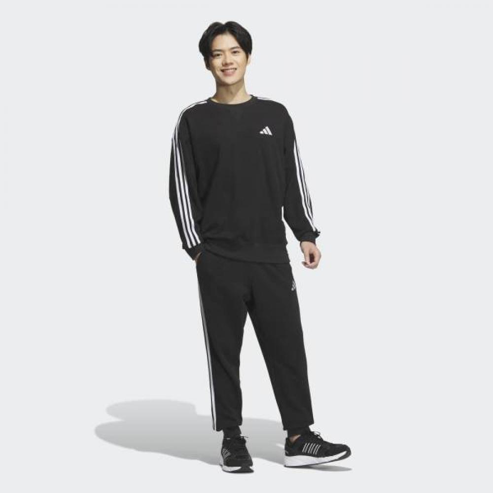 Adidas Essentials+ Loose Fit 3s French Terry Sweatshirt Unisex Black