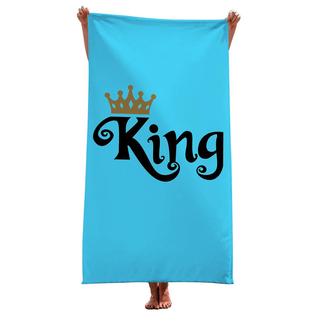 King and Queen's Velvet Bath Towel Beach Towel Cushion Large Bath Towel Beach Towel Printed Microfiber Towel Minimum Order
