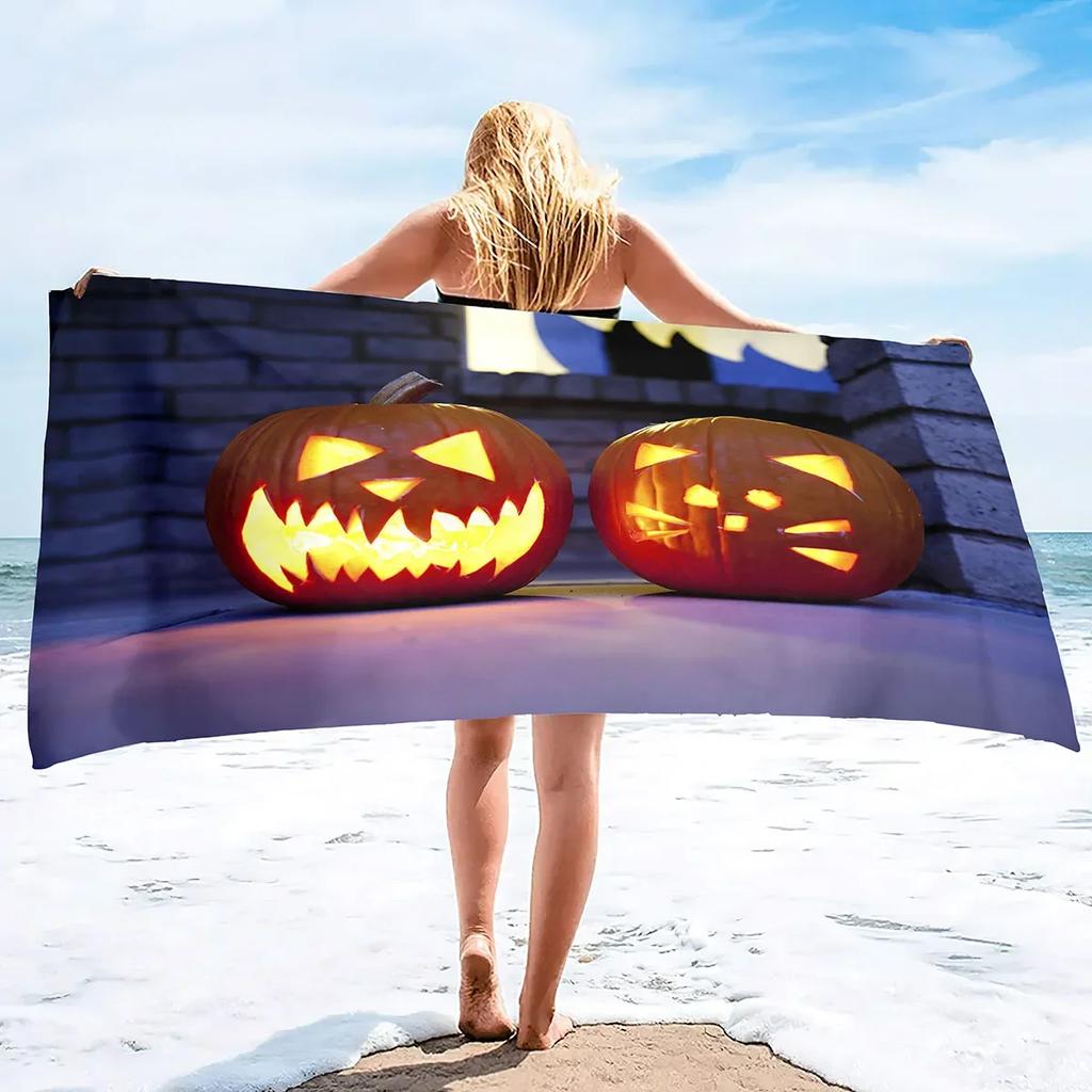 Halloween Beach Towels Sand Free Microfiber Adults Beach Towels Quick Dry Bath Towels Extra Large Lightweight Travel Beach Towel