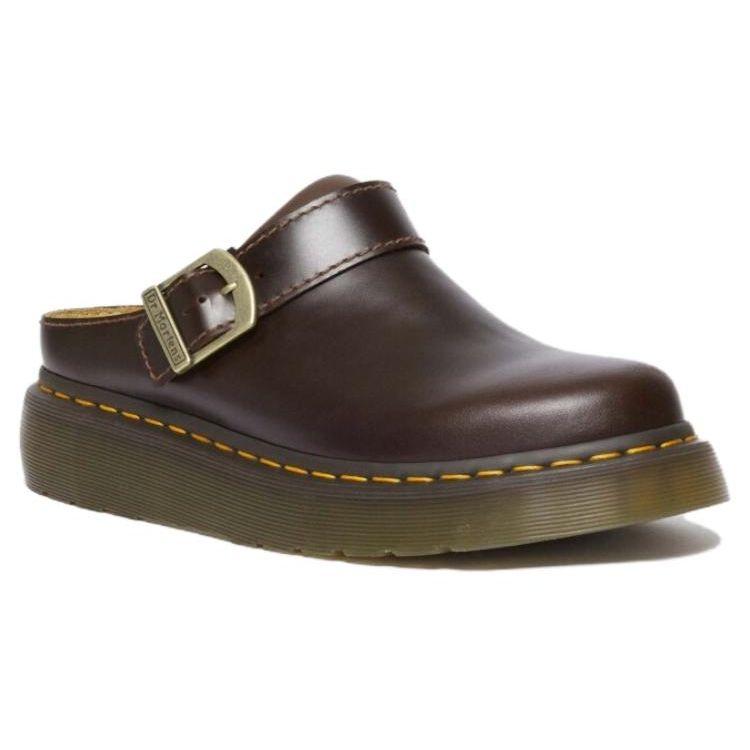 Dr. Martens Fashionable Versatile Silent Anti-Wear Non-Slip Closed-Toe Slippers Unisex slippers Brown Red 31525211