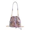 Damen Kordelzug Beuteltasche Tragetasche Schultertasche Clutch Tasche Wende Pailletten Kette Umhängetasche Urlaubsgeschenke