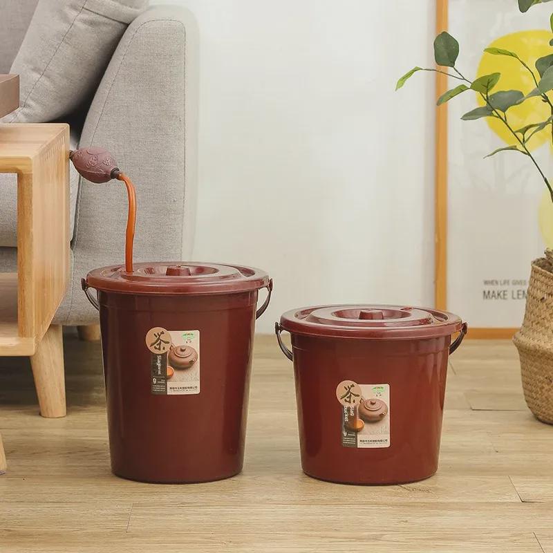 Kung Fu Tea Set Accessory: Tea Dregs Drainage Bucket and Tea Tray Waste Container for Tea Ceremony