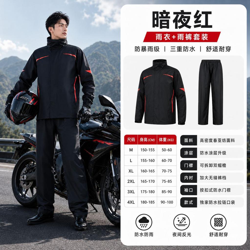 Motorrad-Regenanzug Regenhose Reit-Sturmschutz geteilter Anzug Lieferservice-Fahrer Herren Erwachsene Außen-Radanzug