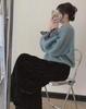 2025 Women's Korean-Style Lantern Sleeve Bow Sweater