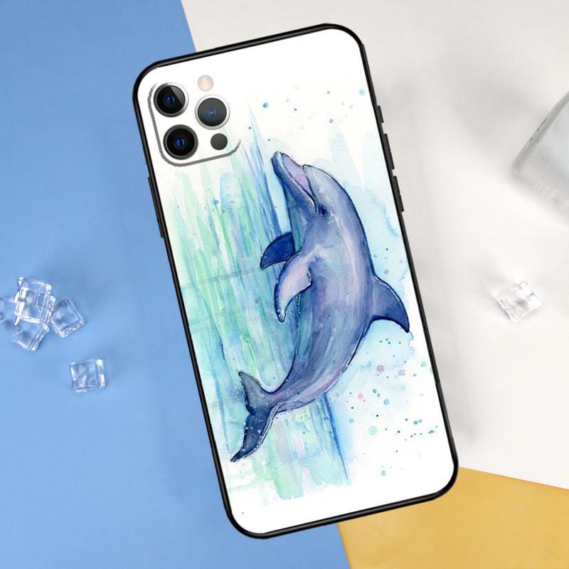 Ocean Dolphin Phone Case For iPhone 16 Pro Max 16e 12 13 Mini 11 14 15 Pro Max XR 15 16 Plus Cover Shell