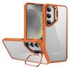 For Samsung Galaxy S25+ Case Lens Frame Kickstand TPU+Acrylic Protective Phone Cover