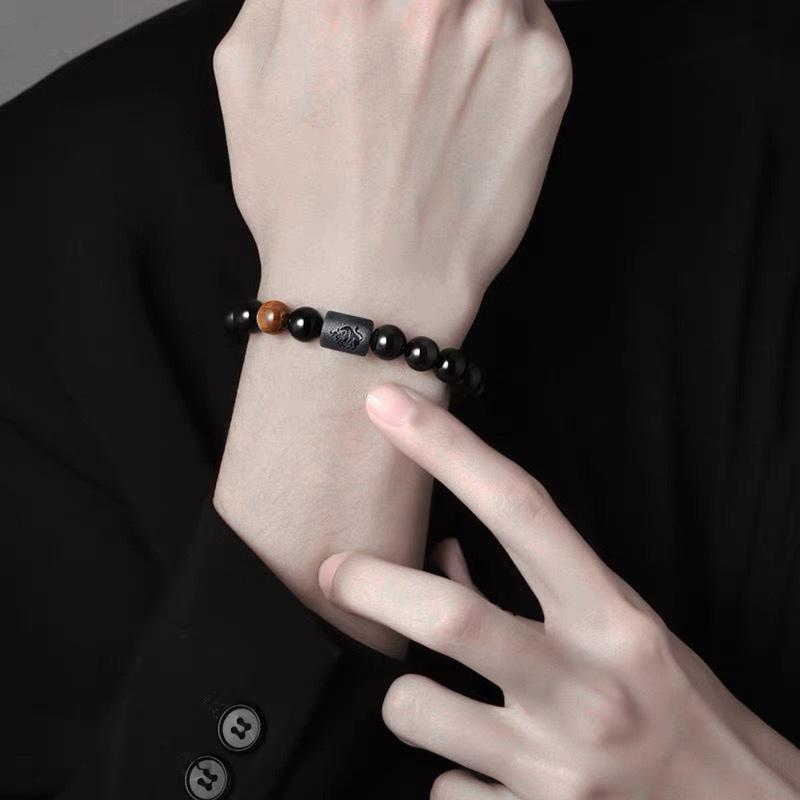 1PC 12 Zodiac Signs for Friends Lovers Stone Beaded Bracelet with Polished Natural Stone Adjustable Couples Friendship Minimalist