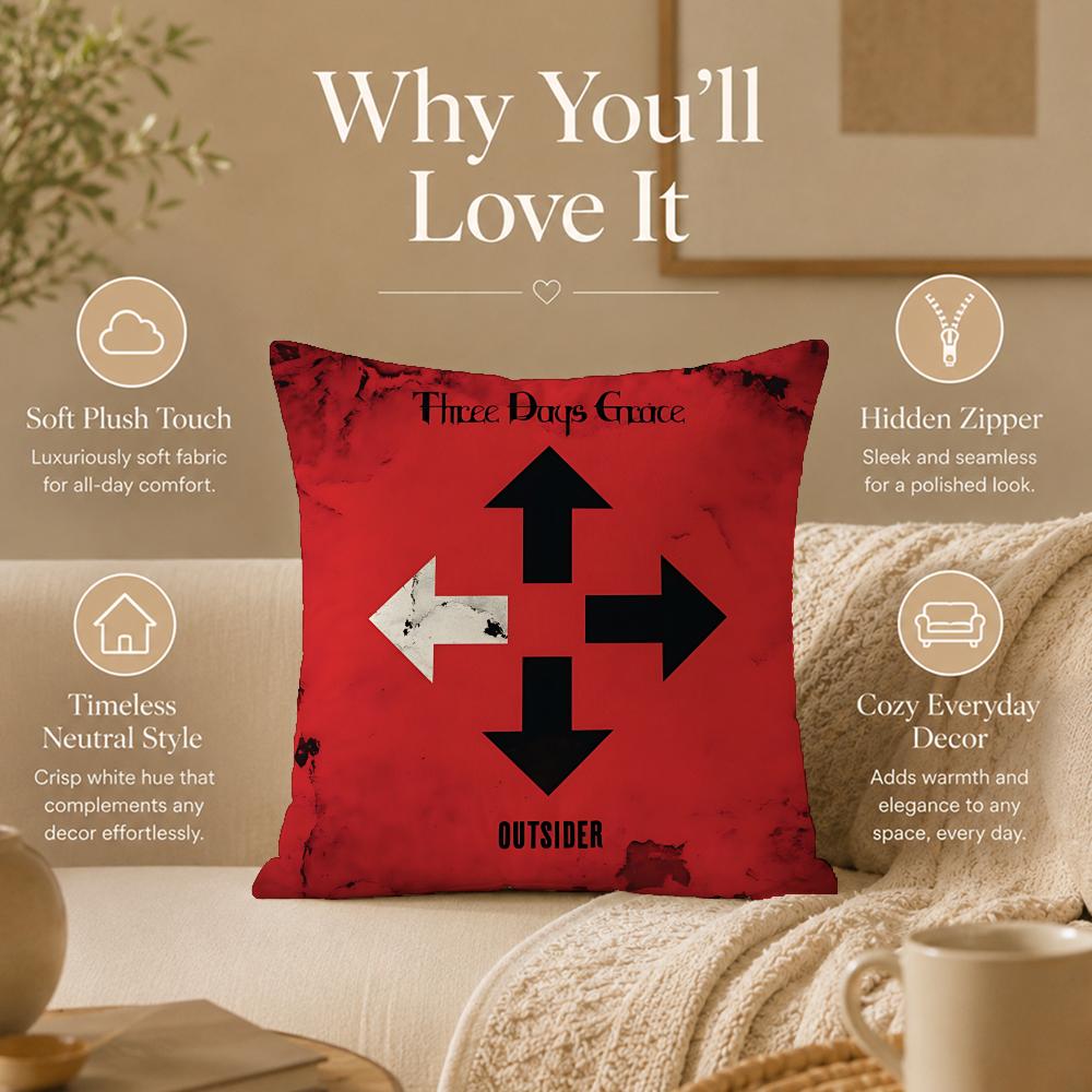 Band T-Three Days GraceS Cushion Cover Double-Sided Printed Pillow Cover Hypoallergenic Dust-Mite Proof