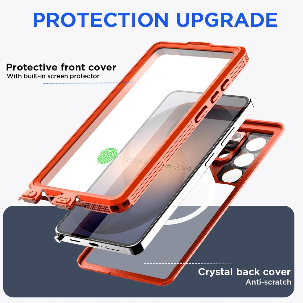 Für Samsung S26 Ultra S26Plus S26 Hülle IP68 Magnetisch Wasserdicht Unterwasser Tauchen Displayschutzfolie Wasserfest Transparent Hülle
