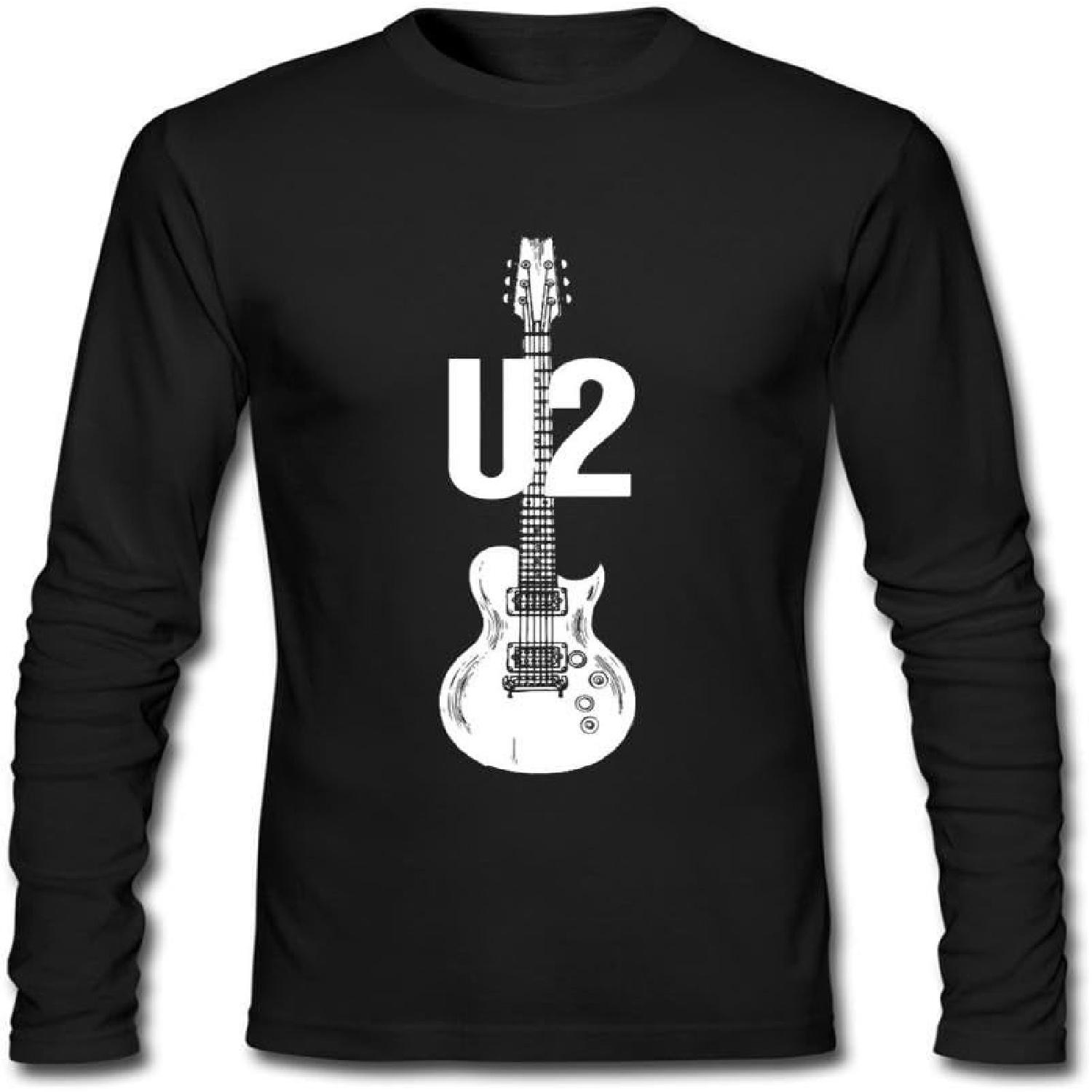 Men s Rock Band U2 Long Sleeve T-Shirt Black L S