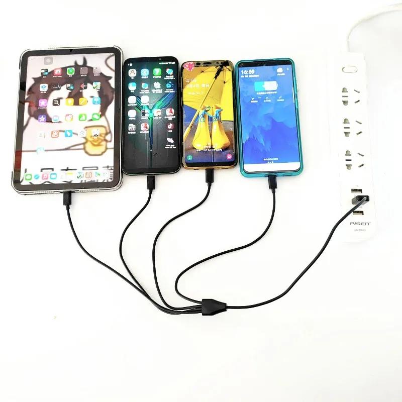 Kabel Rozdzielacz USB C 50cm 1 na 4 USB A/C do Typu C Kabel do Wielokrotnego Ładowania 4 Porty Rozdzielacz USB-C PD dla Huawei Xiaomi IPhone16