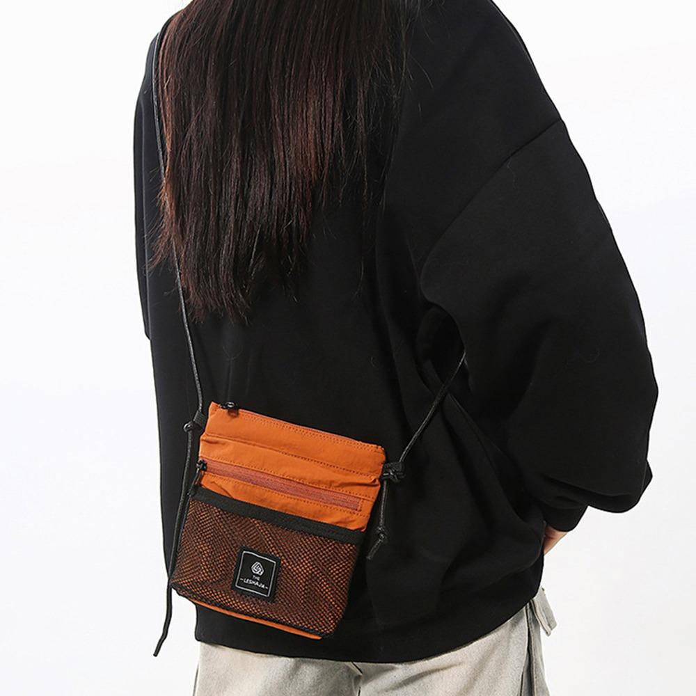 Mesh Crossbody Phone Pouch Sports Small Square Bag Fashion Nylon Shoulder Bag  Daily Matching
