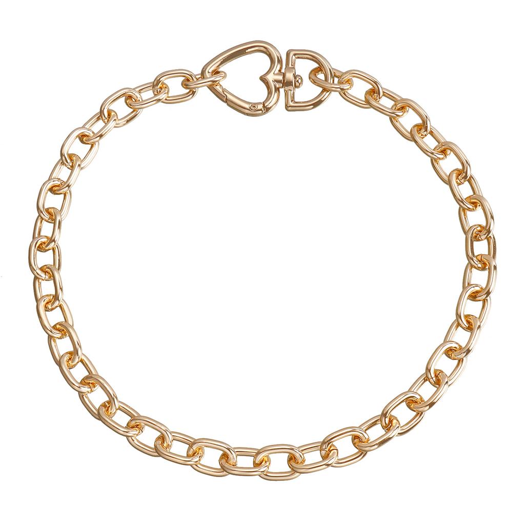 Cross-Border Jewelry, Punk Exaggerated Thick Aluminum Chain Hollow Love Pendant Necklace Female,   Item Jewelry