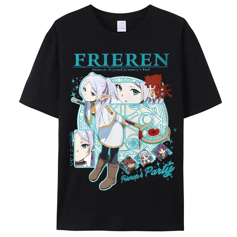 Frieren Cotton T-Shirt Beyond Journey's Gifts Shirt All Sizes End Fern Stark Girl Anime