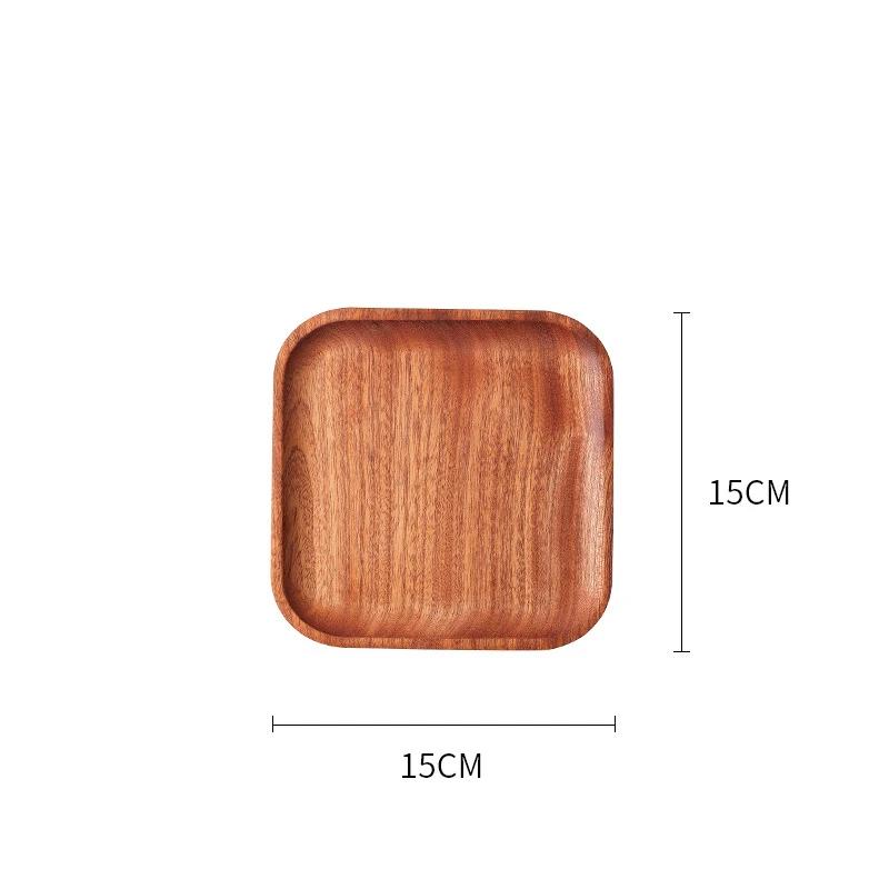 Holzplatte Massivholz Essteller Unzerbrechliches Geschirr für Küche Geschirr Snacks Obstschale Dessert Servieren