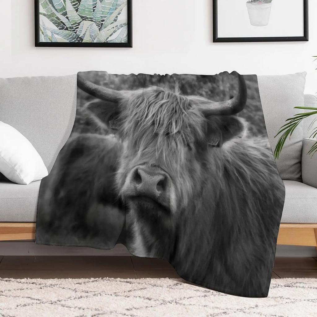 Highland Cow Throw Blanket All Weather Soft Throw Blanket for Sofa