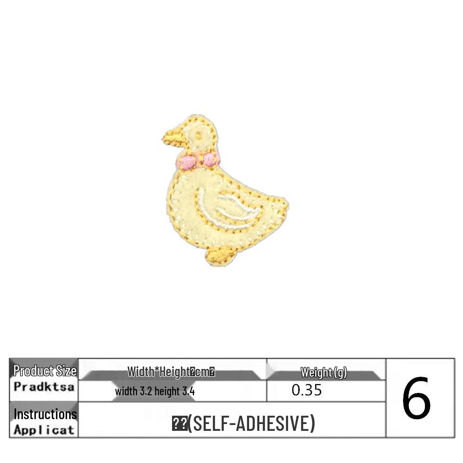 Self-Adhesive Cute Cartoon Duck Embroidered Patch for Clothes and Bags