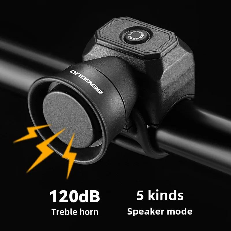 

Usb Charging Waterproof Bicycle Horn Electronic Bike Bell Loud Sound Safety Riding Horn Universal For Mountain Bike Road Bike Children Scooter Outdoor чёрный