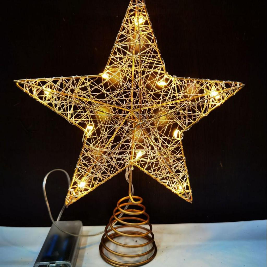 2025 Glittering Five-Point Tree Top Star Light for Christmas Trees