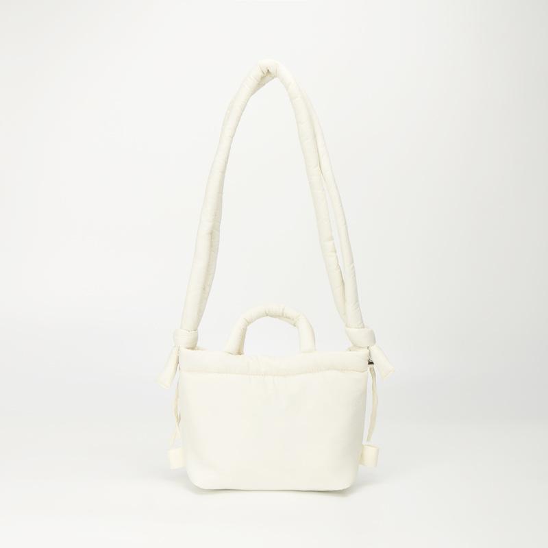 Sacco in piuma Borsa in cotone da donna Zaino piccolo in tessuto di nylon Borsa a mano imbottita in cotone casual Borsa a tracolla messenger a doppio uso leggera