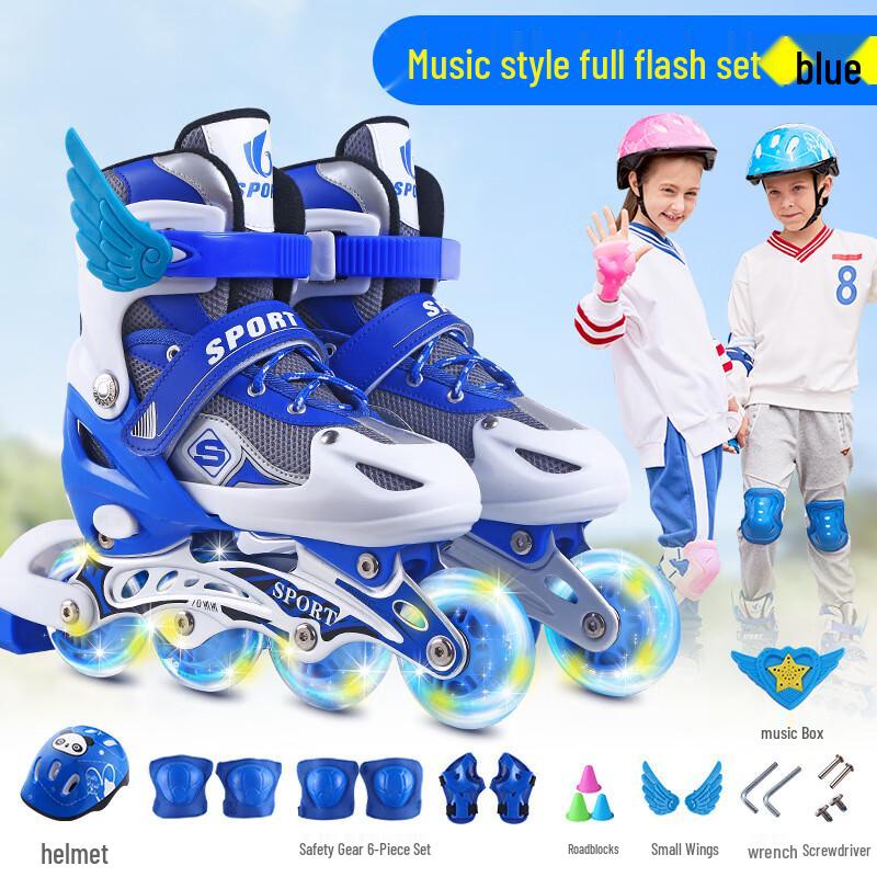 CHIWANG Adjustable Full Flash Music Roller Skates