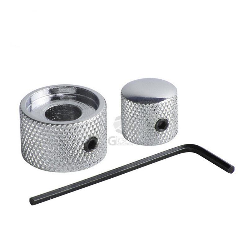 

Double Layer Metal Knob Cap for Electric Guitar/Bass - Tone & Volume Adjustment with Screw Lock
