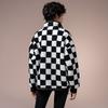 Vans Checkered Stand Collar Zip Fleece Jacket Women Jackets Black White VN000H0RCY4