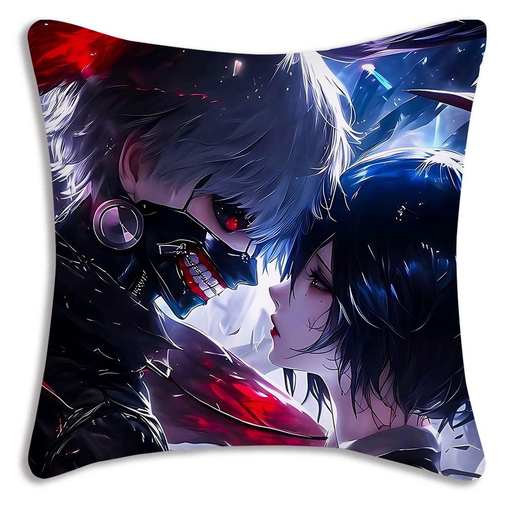 Anime For Tokyos Ghouls-Pillow Covers Cartoon Sofa Decorative Home Double-sided Printing Short Plush Cute Cushion Cover