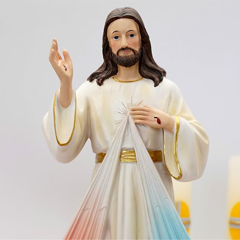 Gottes Barmherzigkeit, katholische Statue, Familiengebet, Ornamente, Jesus Christus, Heimdekoration, Kunstharz, Kunsthandwerk