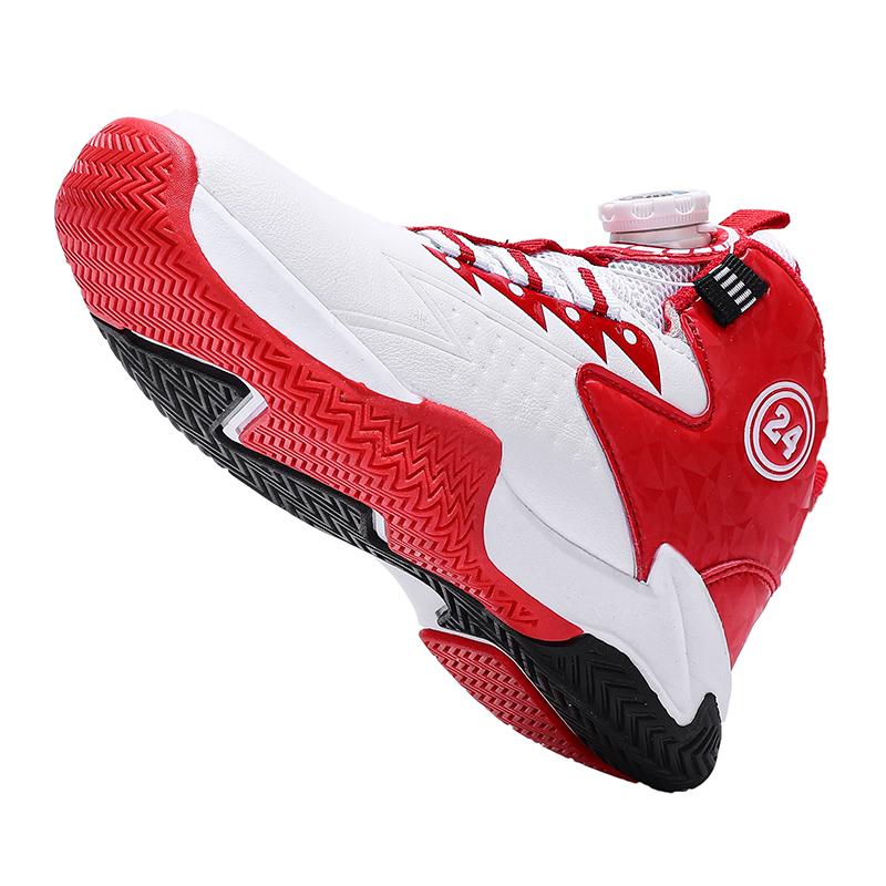 Boys' sports shoes autumn new revolving buckle Cupertino children student leather anti-slip wear-resistant basketball shoes