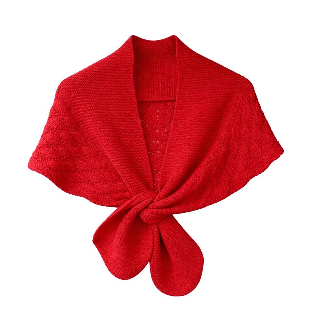 Knitted Cross Shawl Solid Color Fake Collar Cape Fashion Air-conditioning Outerwear  Summer