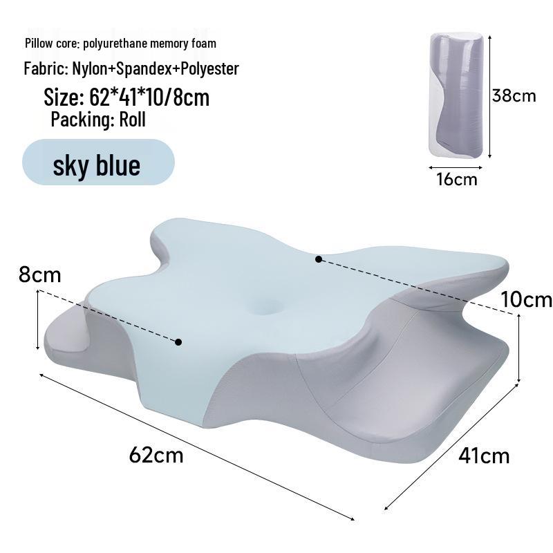 

Подушка из пенополиуретана с эффектом памяти, вязаная, для глубокого сна, с поддержкой шеи - Класс А, не сминаемая, помощь для сна MJ8149 Wing-Shaped Pillow