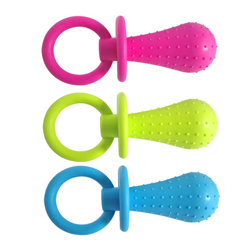 Popular TPR Rubber Dog Toy: Pacifier Bell Teething-Resistant Training Ball