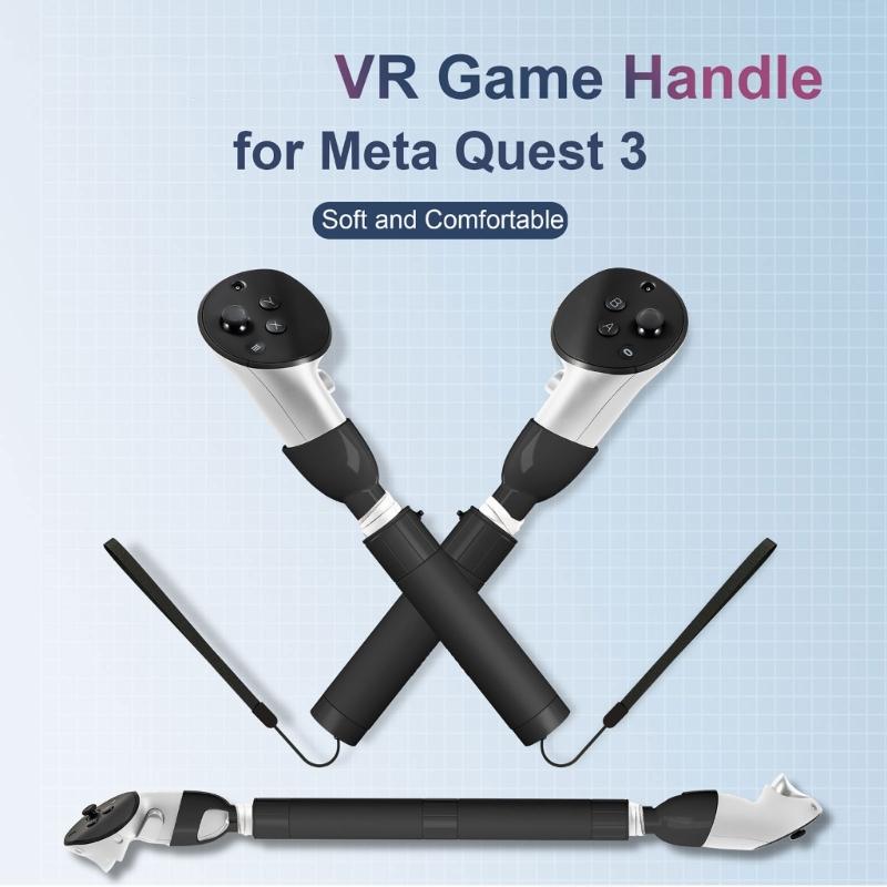 Handle Attachments for Meta Quest 3 VR Controller Accessories, VR Gorilla Tag Long Arms Beat Saber Extension Grips
