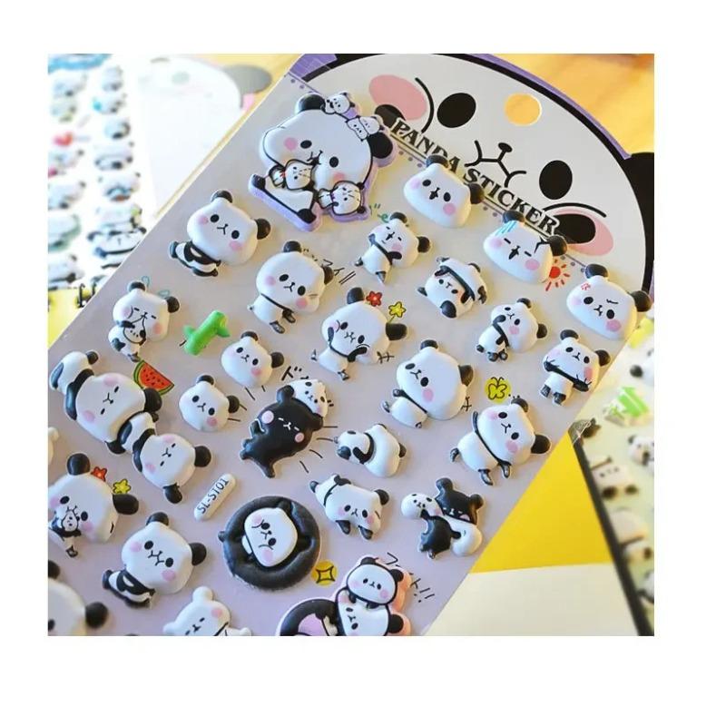 3D Panda Stickers, DIY Materials for Children's Handcraft, Post-it Notes, Stationery, Decorative Stickers, Children's Gifts