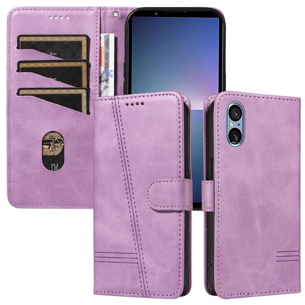 For Sony Xperia 1 VI 10 VI Emboss Lines Cards Solt Wallet Book Flip Leather Case for Xperia 10 1 VI 2024 10v 5v 1 IV Shockproof Holster Phone Bags