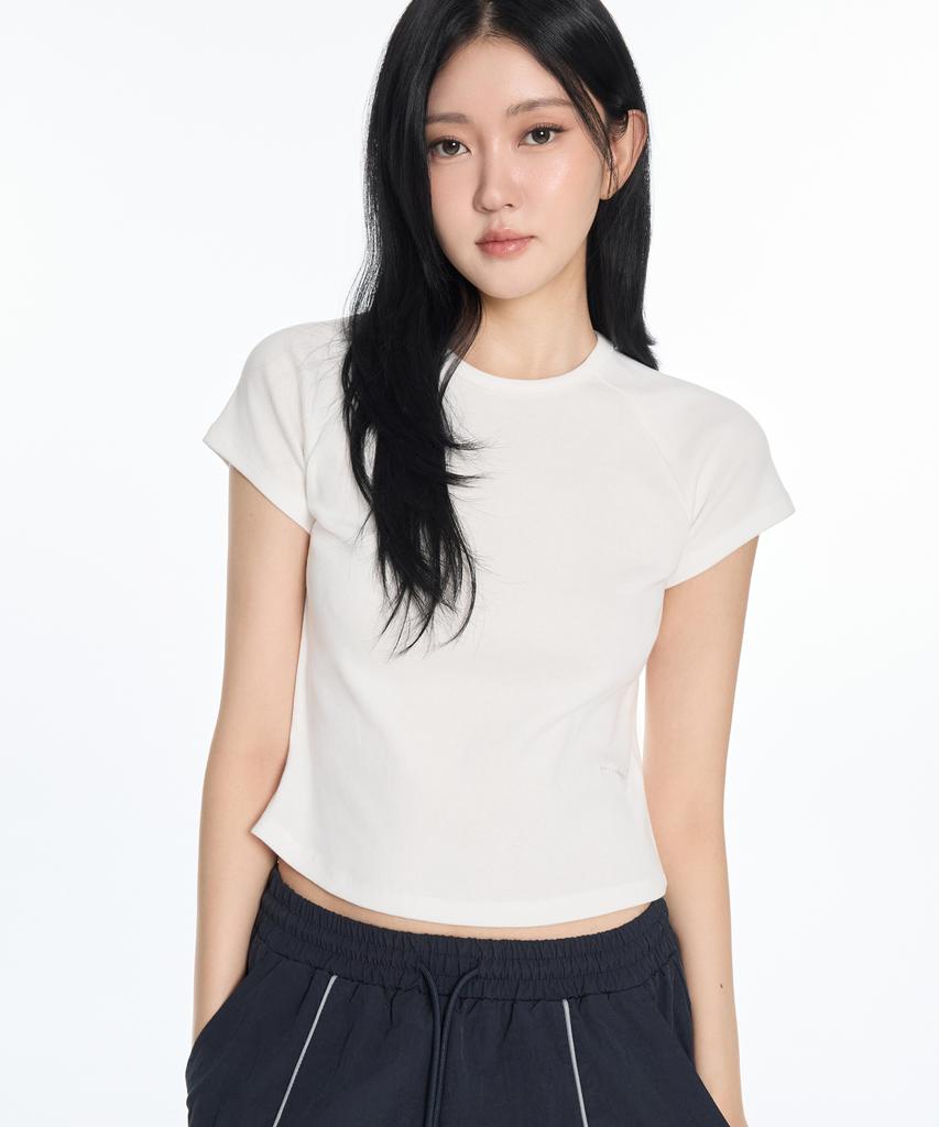 1993STUDIO W Basic Raglan Crop Slim T-Shirt (3 Colors)