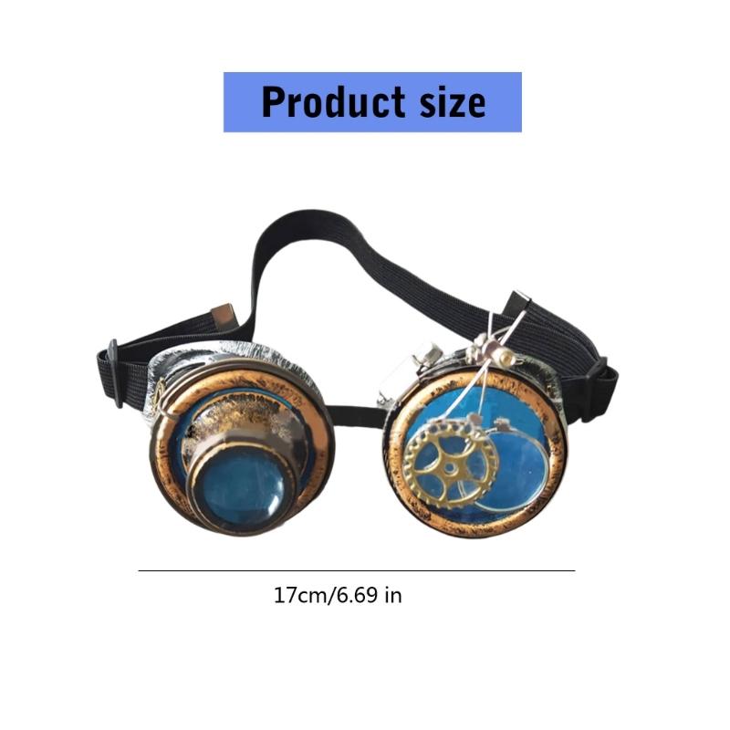Goth Steampunk Goggles Welding Vintage Cosplay Glasses Halloween Eyewears Accessory for Women Men Cosplay Party