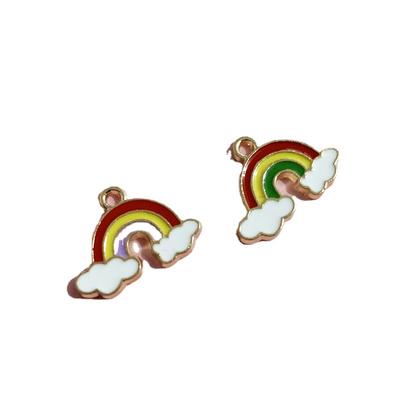 Alloy Drip Pendant Rainbow Cloud Diy Alloy Jewelry Accessories Headgear Earrings Rubber Band Earrings