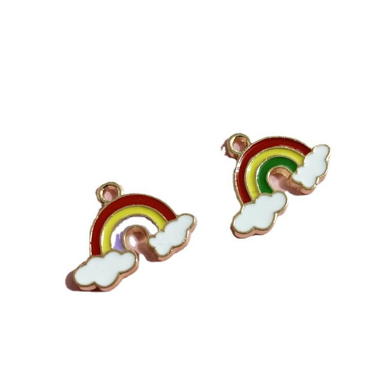 Alloy Drip Pendant Rainbow Cloud Diy Alloy Jewelry Accessories Headgear Earrings Rubber Band Earrings