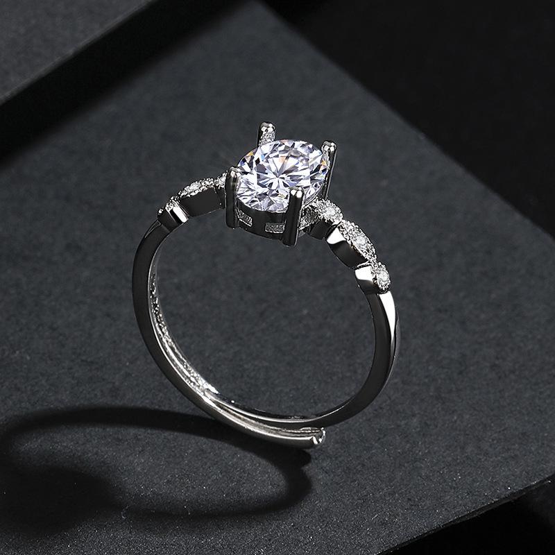 Luxurious Egg-Shaped Zircon Gemstone Ring for Women – Versatile, Fashionable, European & American Style