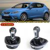 För Seat Leon II Toledo III Altea XL 2005-2012 Bil 5/6-växlad Växelväljare med PU-läder Damask Växlingsspak