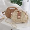 Damen Umhängetasche aus Stroh Gewebtes Seil Elegante Schulter-Strandtasche