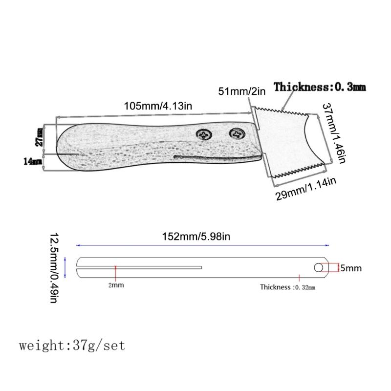 Guitar Fret Crowning File Set with Fingerboard Guards Guitar Luthier Tool Multipurpose Sawteeth Instruments Tools