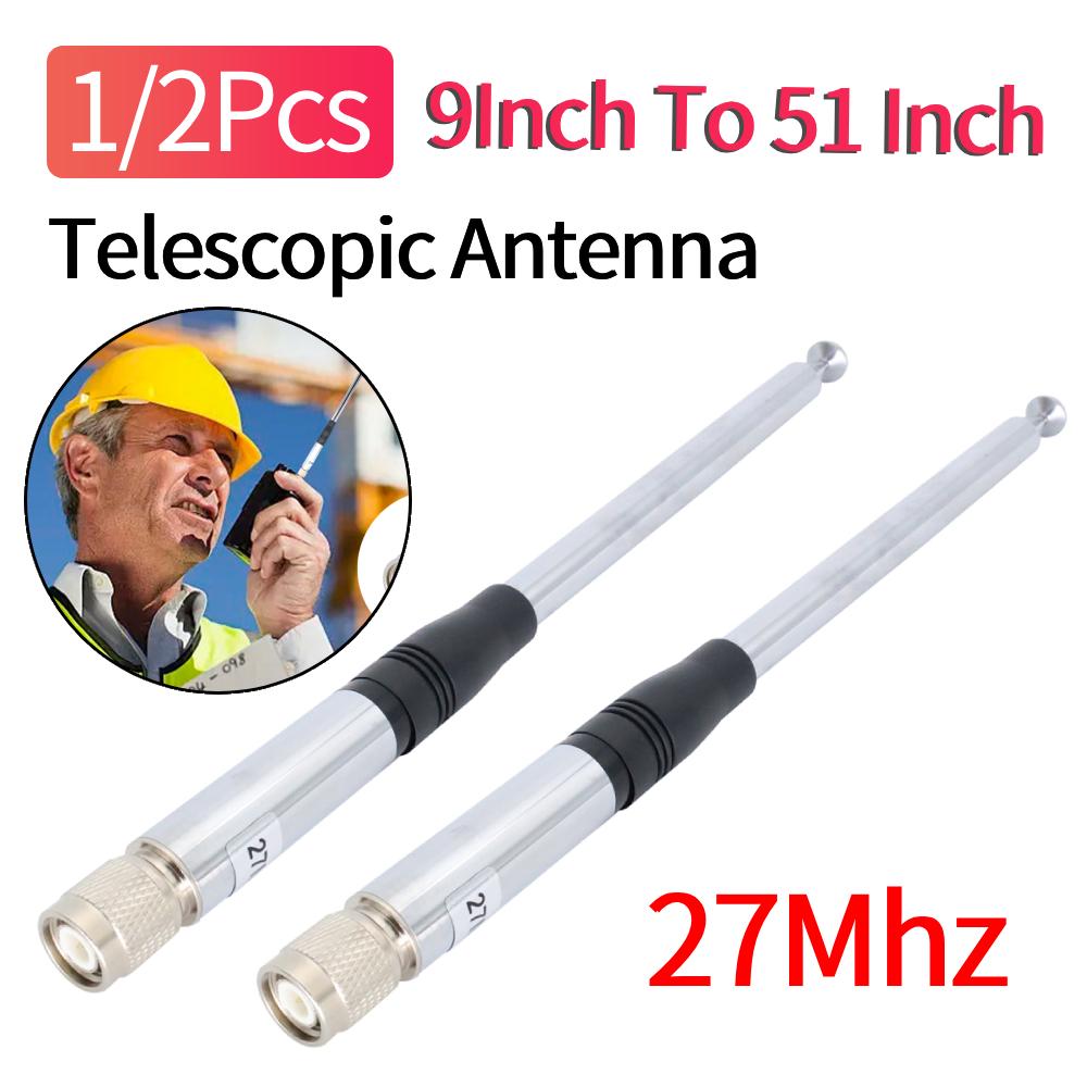 27Mhz Antenna 9-Inch To 51-inch Telescopic/Rod Antennas TNC Connector Aerial Telescopic Antenna for CB Handheld/Portable Radio