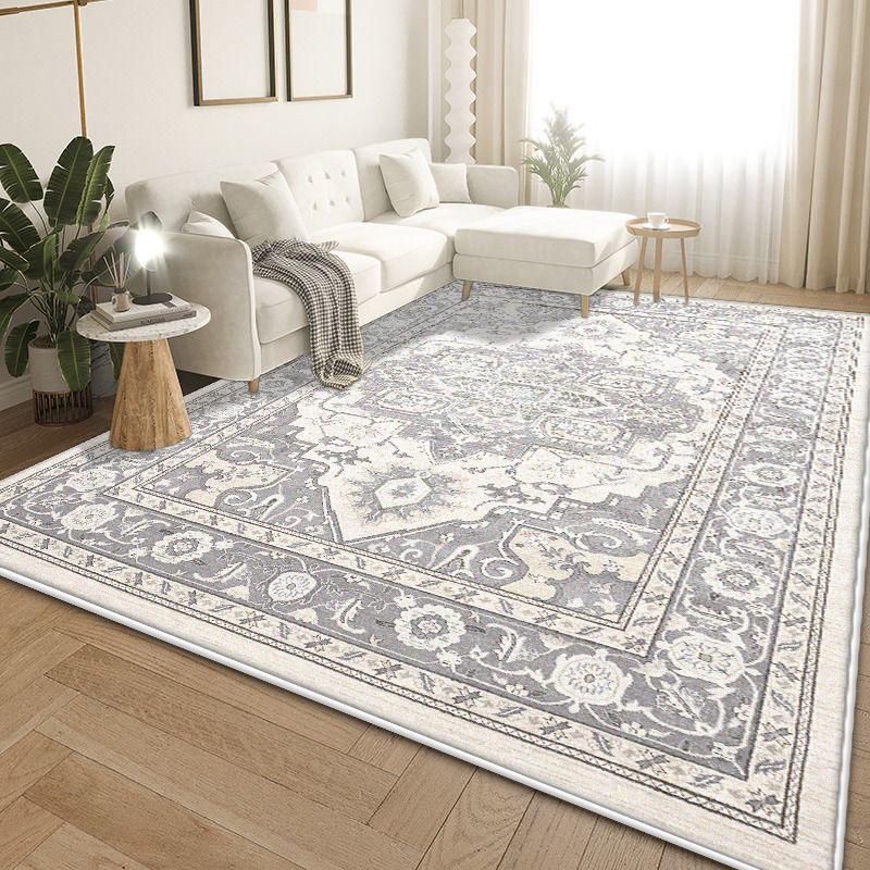 Retro Carpets for Living Room Decoration Light Colour Home Decor Persian Design Bedroom Rugs Large Size Non-slip Lounge Rug Mats