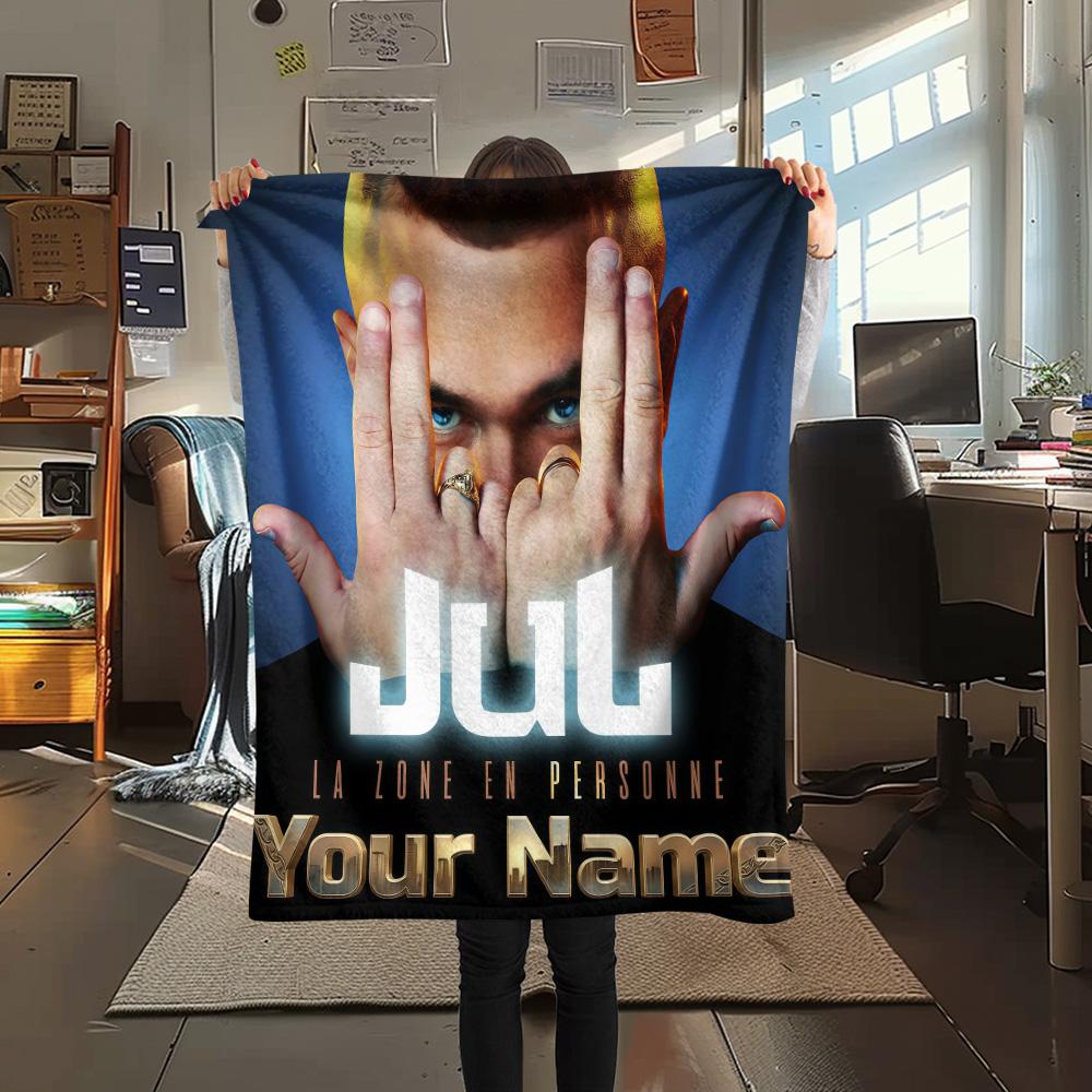 1PC Custom Name JuL C'est Pas Des Lol Patterned Flannel Blanket Suitable For All Seasons for Home Decor Warmth and Comfort Gifts Holiday Present -HE75