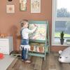 Cavalletto per Bambini Tre in Uno con Rotolo di Carta, Cavalletto da Pittura, con Contenitore - Verde
