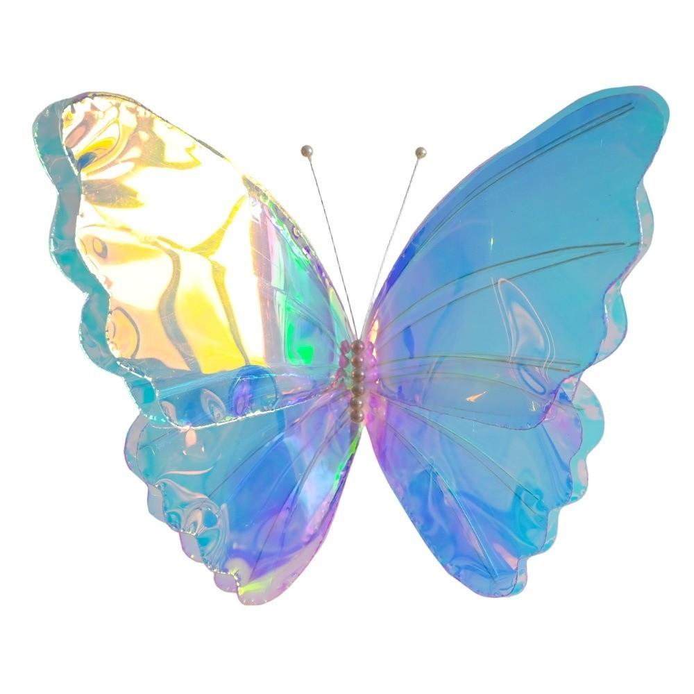 New 3D Holographic Butterfly Colorful Handmade Art Window Display Stage Layout Giant Flower Decor Party Decorations
