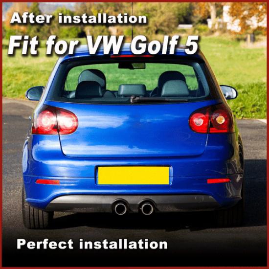 2Pcs Rear Bumper Tail Red Reflectors Cover Fit for VW Golf 5 MK5 R32 2006-2009